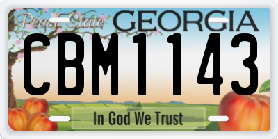 GA license plate CBM1143
