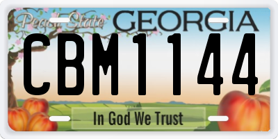 GA license plate CBM1144