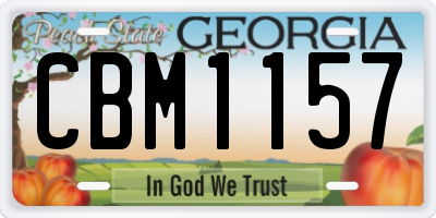 GA license plate CBM1157