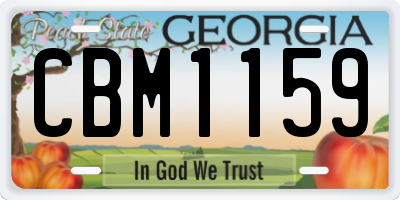 GA license plate CBM1159
