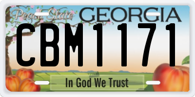 GA license plate CBM1171