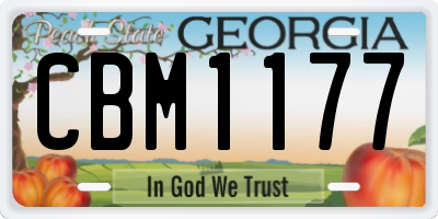 GA license plate CBM1177