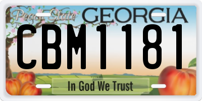 GA license plate CBM1181