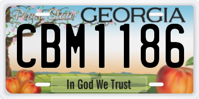 GA license plate CBM1186