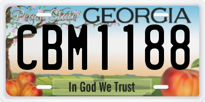 GA license plate CBM1188