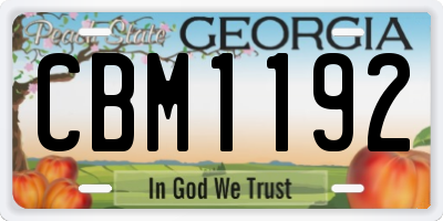 GA license plate CBM1192