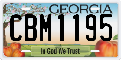 GA license plate CBM1195