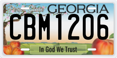 GA license plate CBM1206