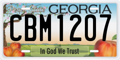 GA license plate CBM1207