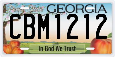 GA license plate CBM1212