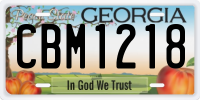 GA license plate CBM1218