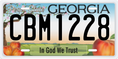 GA license plate CBM1228