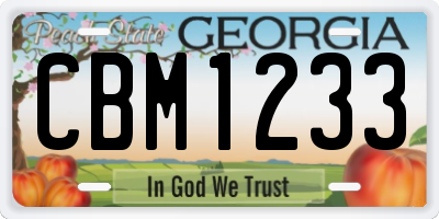 GA license plate CBM1233