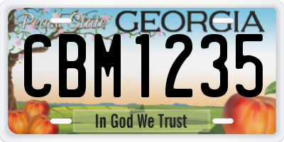 GA license plate CBM1235