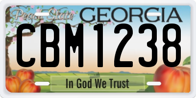 GA license plate CBM1238