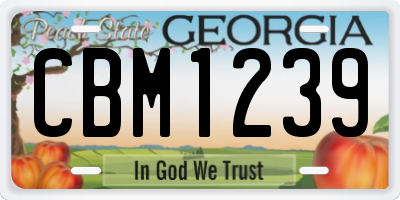 GA license plate CBM1239