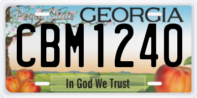GA license plate CBM1240