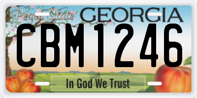 GA license plate CBM1246