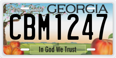 GA license plate CBM1247