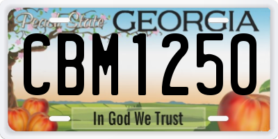 GA license plate CBM1250