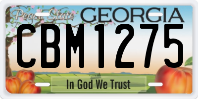 GA license plate CBM1275