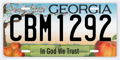 GA license plate CBM1292