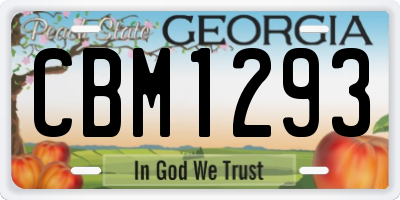 GA license plate CBM1293