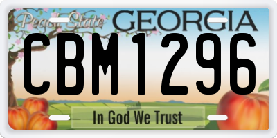 GA license plate CBM1296
