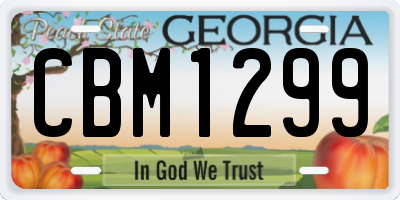 GA license plate CBM1299