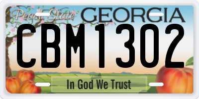 GA license plate CBM1302