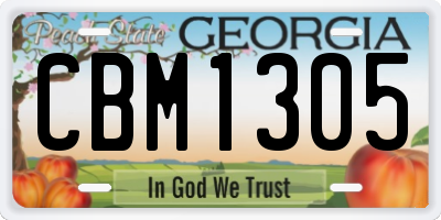 GA license plate CBM1305