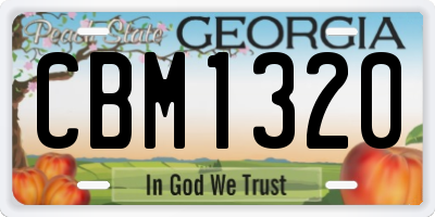 GA license plate CBM1320