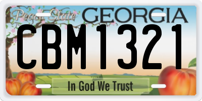 GA license plate CBM1321