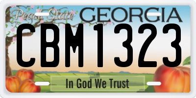 GA license plate CBM1323