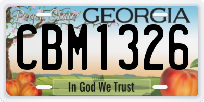 GA license plate CBM1326