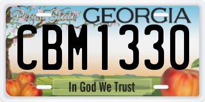 GA license plate CBM1330