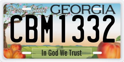 GA license plate CBM1332