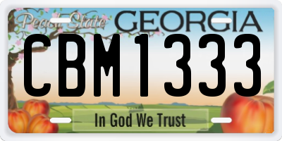 GA license plate CBM1333