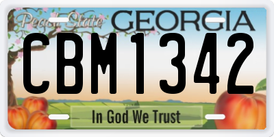 GA license plate CBM1342