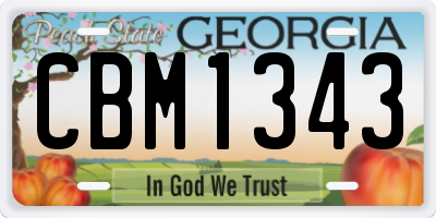 GA license plate CBM1343