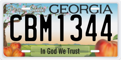 GA license plate CBM1344