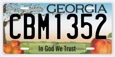 GA license plate CBM1352