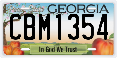 GA license plate CBM1354