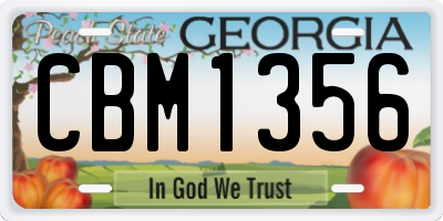 GA license plate CBM1356