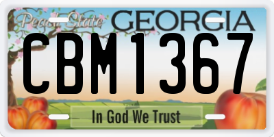 GA license plate CBM1367