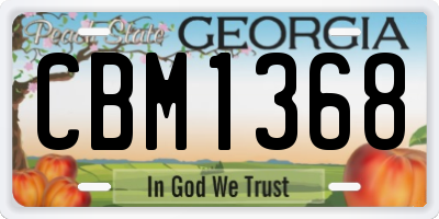 GA license plate CBM1368