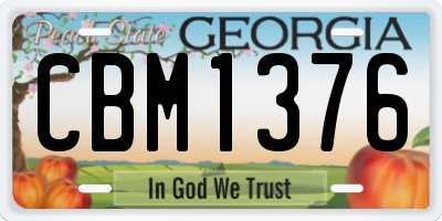 GA license plate CBM1376