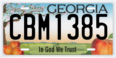 GA license plate CBM1385