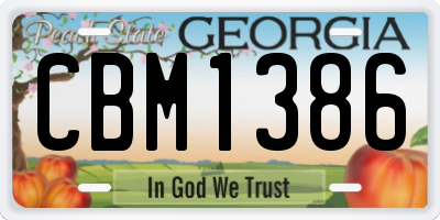 GA license plate CBM1386