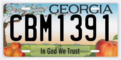 GA license plate CBM1391